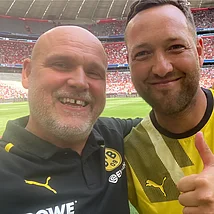 mit Ex BVB Profi Julian Schieber in der Allianz Arena München Julian Schieber